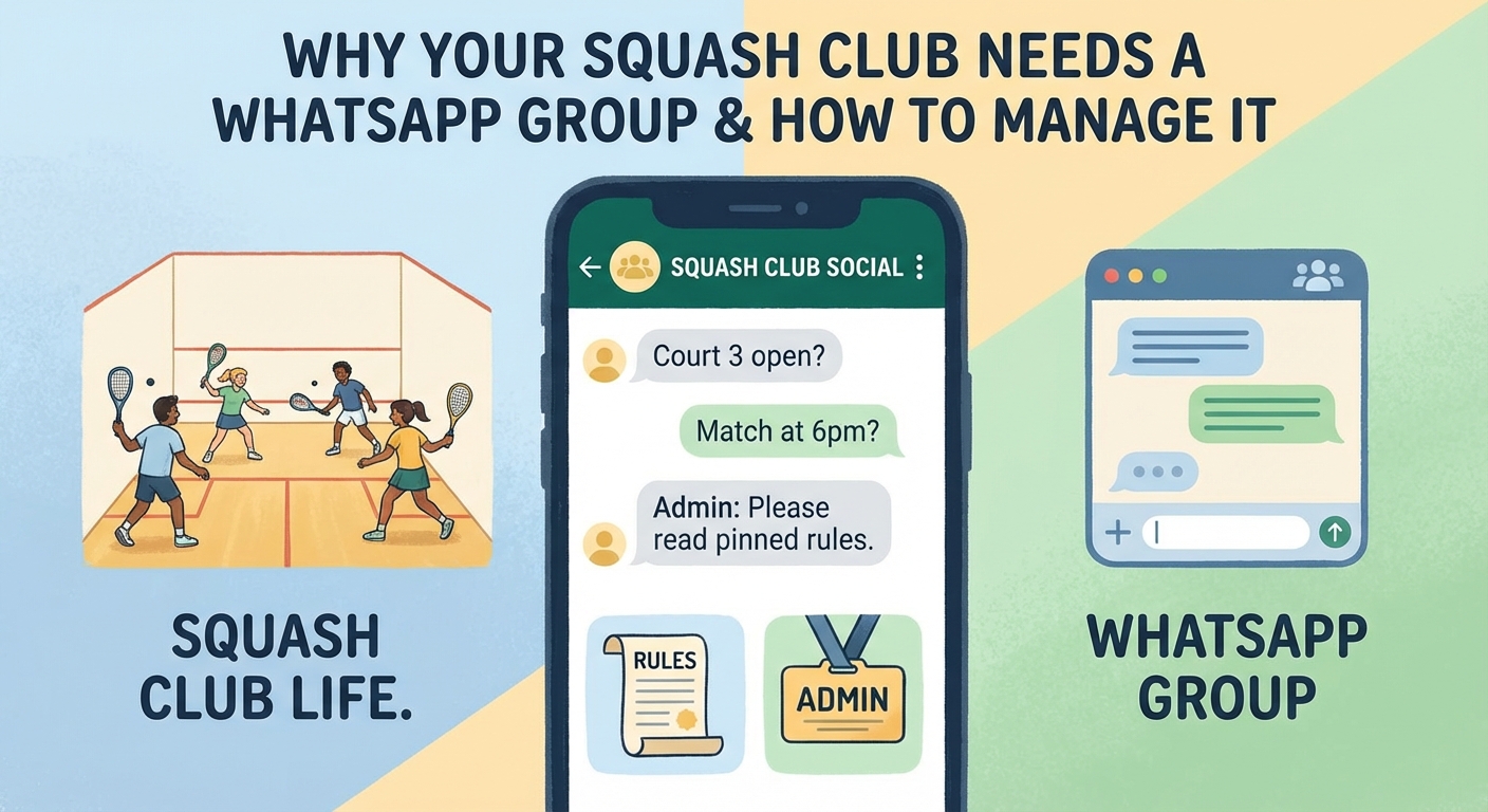 Why Your Squash Club Needs a WhatsApp Group (And How to Manage It Properly) - Illustration 1